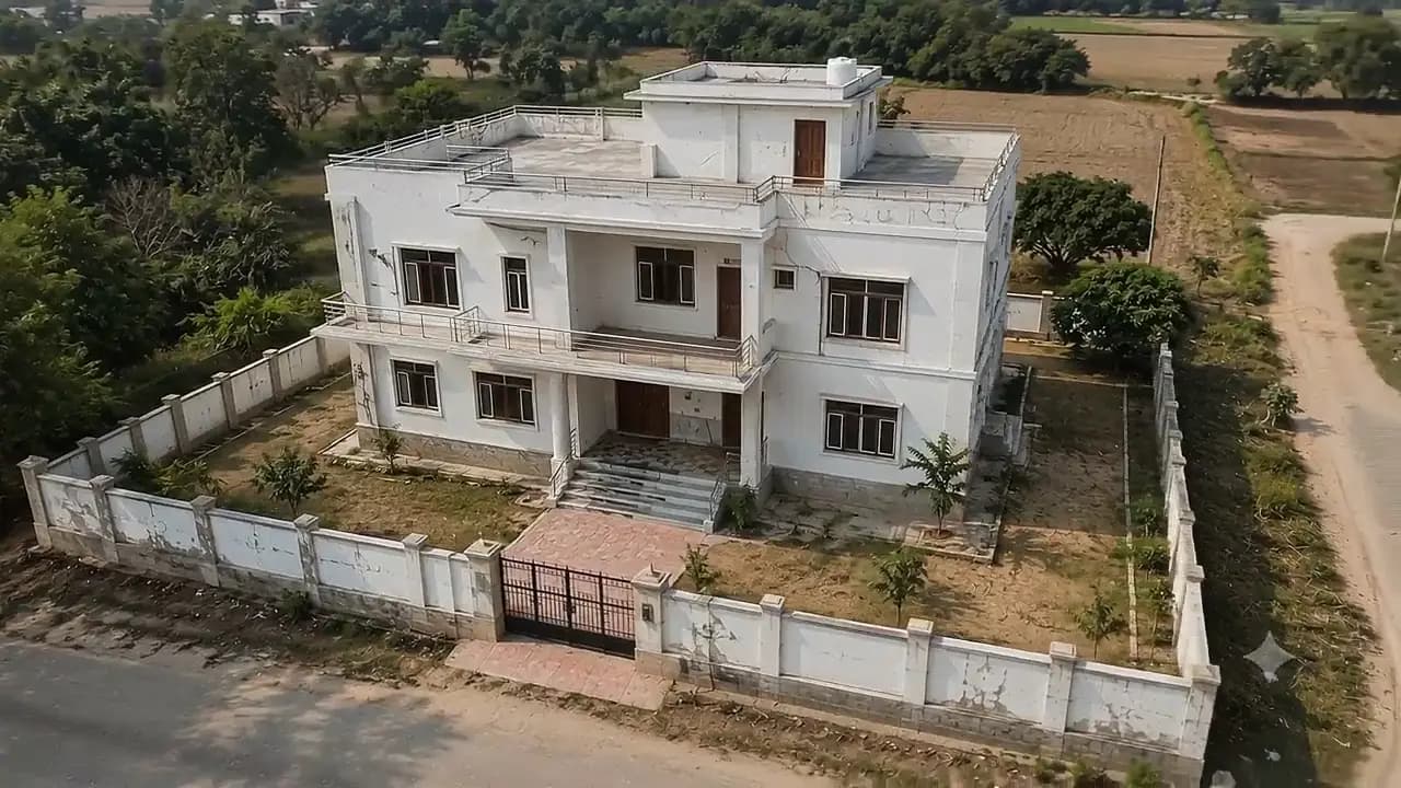 Skypaint crew carrying out exterior design on site in Kolkata