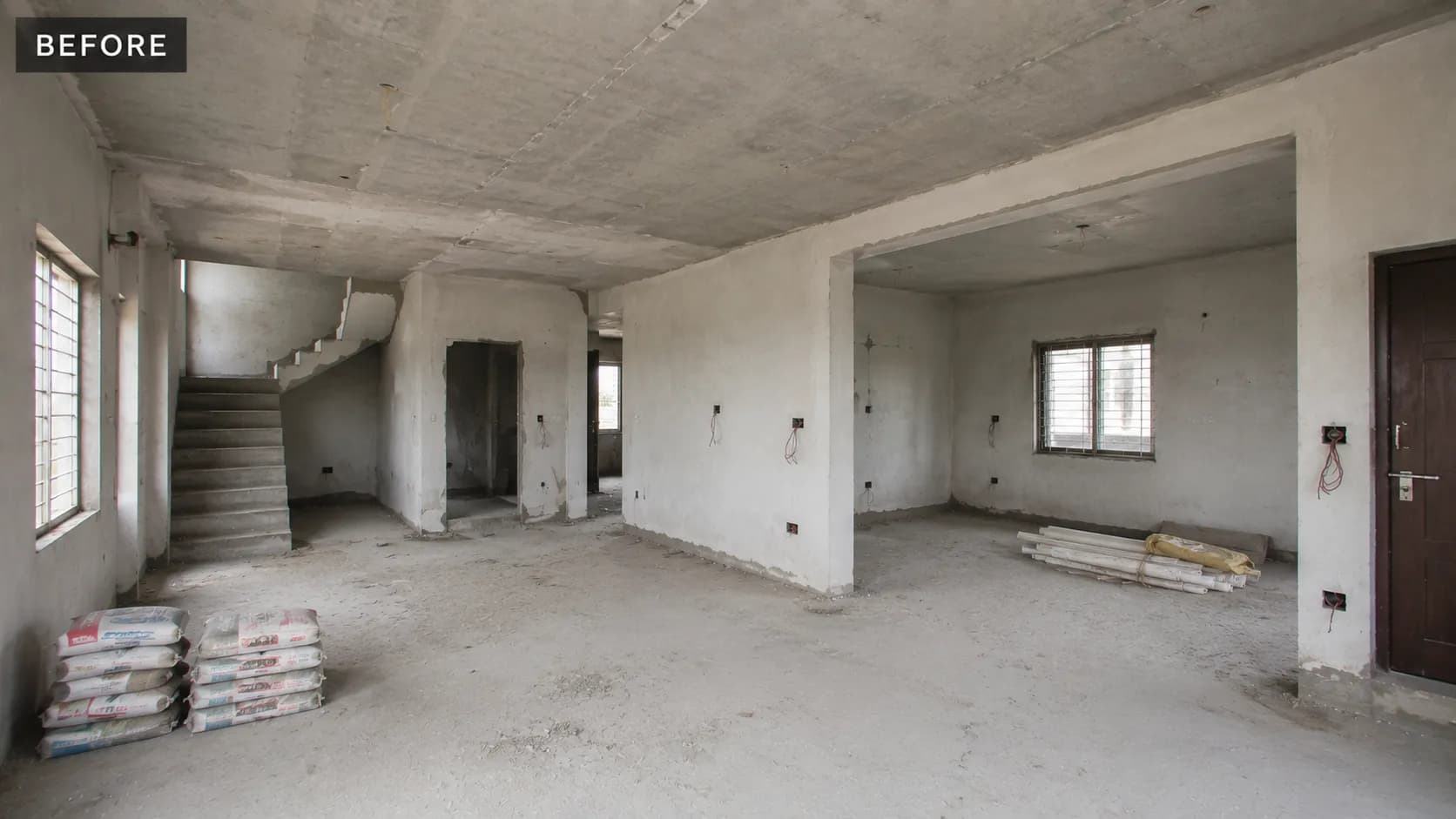 The same space before Skypaint started the false ceiling work