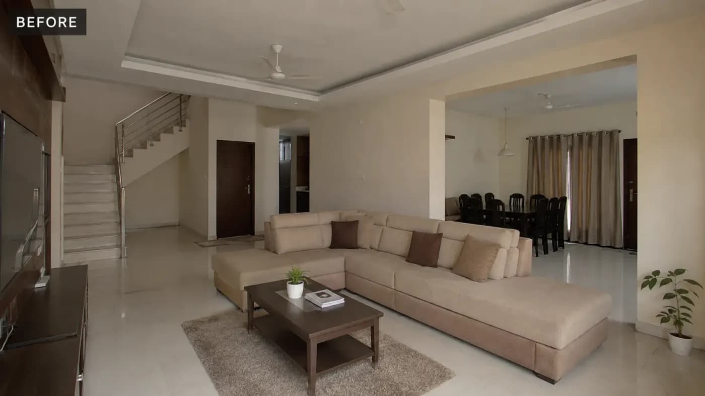 The same space before Skypaint started the interior design work