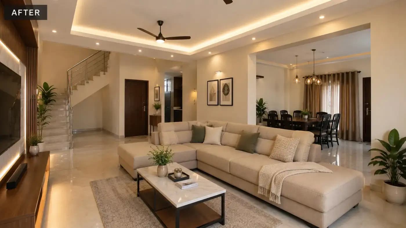 A completed interior design project by Skypaint in Kolkata