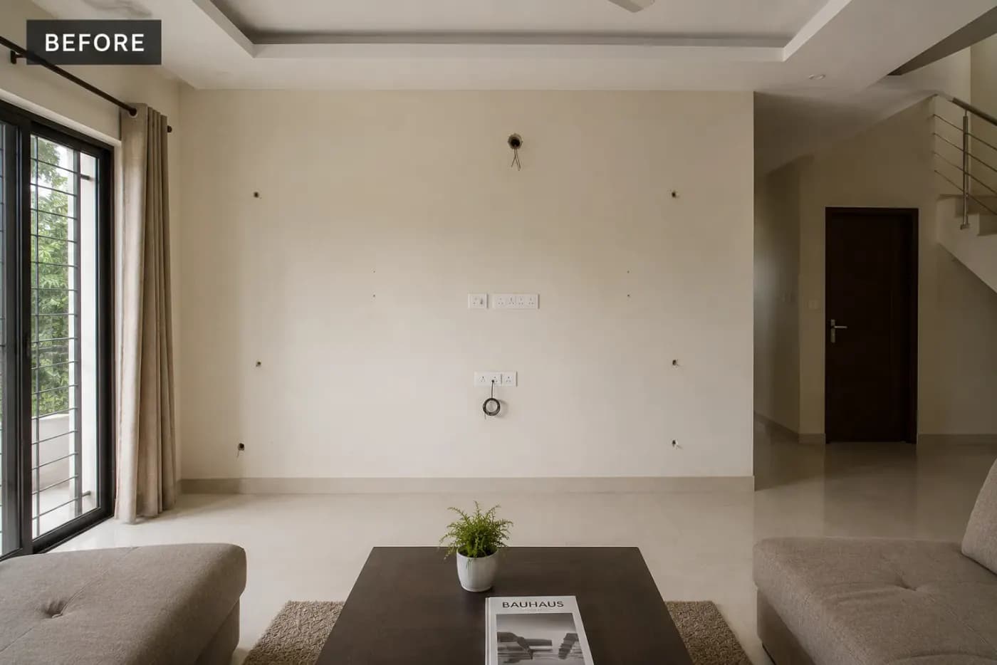 The same space before Skypaint started the wall design work